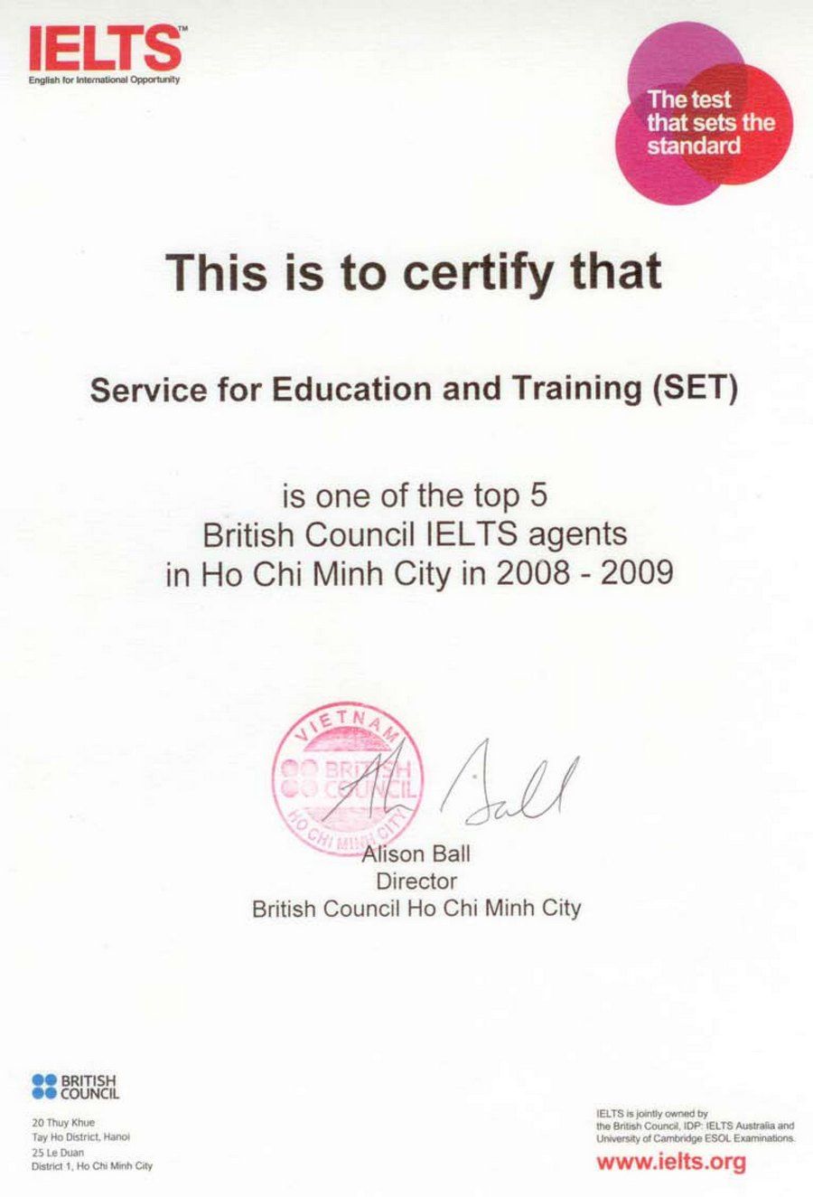 BC certificate 2009