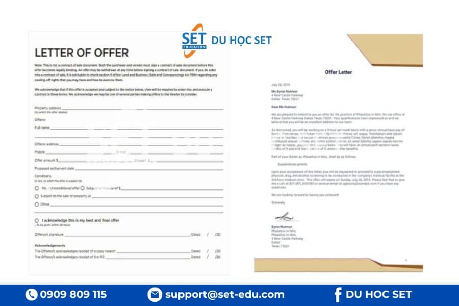 Nhận Offer Letter gồm Conditional hoặc Unconditional Offer