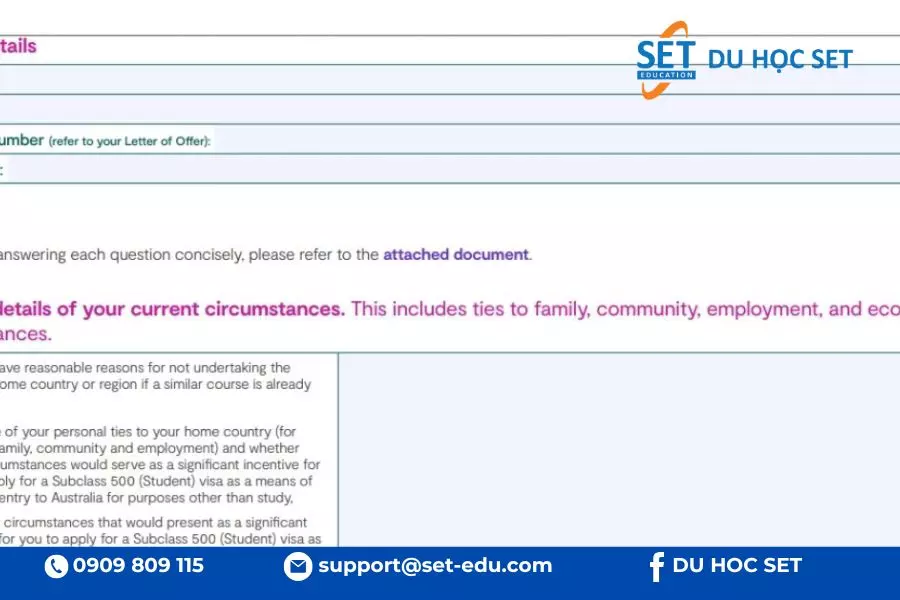 Thư giải trình xin visa du học Úc (GST) 
