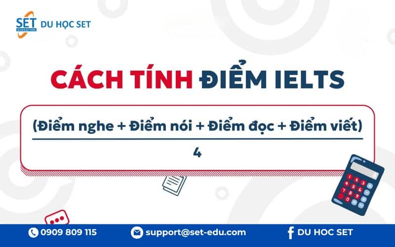 Điểm Overall IELTS là trung bình bốn kỹ năng và được làm tròn theo quy tắc
