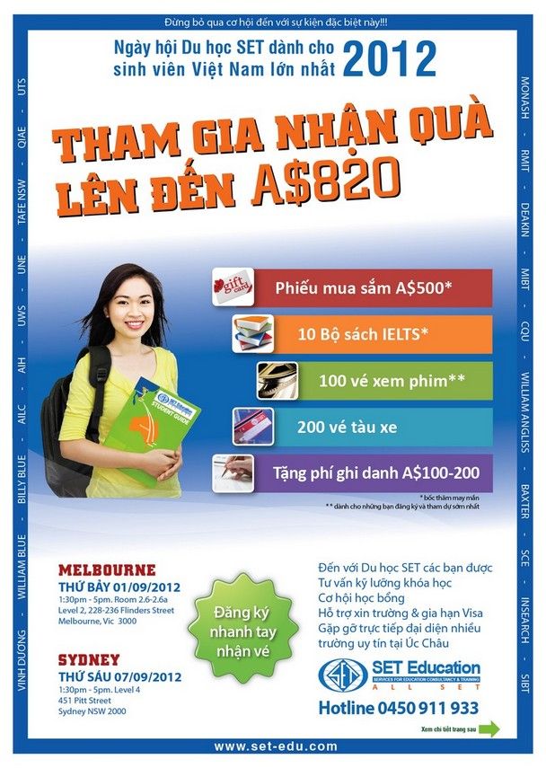 NHIỀU PHẦN QUÀ GIÁ TRỊ TẠI HỘI THẢO LỚN NHẤT 2012, AUSTRALIA